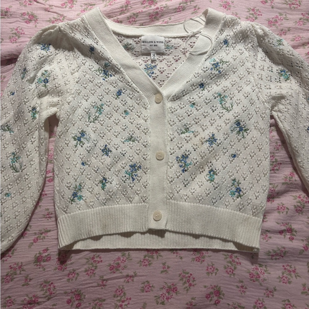 Long Sleeve Embroidered Cardigan